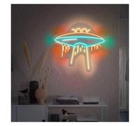 luz decorativa OVNI para letreros de neón con brillo ajustable y alimentación por para USB de 38 cm x 38 cm(A)