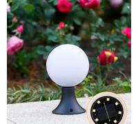 Luz decorativa para exteriores con globo acrílico blanco y base negra aerodinámica para borde de entrada o iluminación perimetral (C)