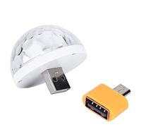 Luz del disco del teléfono móvil, 5V 5W Etapa LED Luz de la bola Mini Disco de sonido USB Lámpara con adaptador de puerto USB para fiesta DJ KTV(for Android) Modelo Deformado