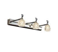 Luz Del Espejo Del Baño de Cristal con 3 Llamas Led Luz Frontal Del Espejo Iluminación de Maquillaje de Acero Inoxidable Luz de Pared Del Baño Luz de Gabinete de Ángulo Ajustable Impermeable/a