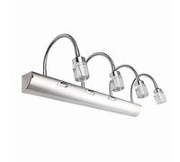 Luz Del Espejo Del Baño,Luz Delantera Flexible Del Espejo Del Cuello de Ganso de Acero Inoxidable con Sombrilla de Cristal,Blanco Fresco 6000K,Pared para Restaurante Del Dormitorio/4 Lights 62Cm 12W