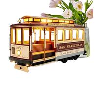 Luz del tranvía de San Francisco - Luz vintage con forma de tren, lámpara para dormitorio | para el hogar, escritorio, estantería, sala de estar, mesita de noche, oficina, entusiasta de la ciudad