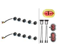 HELLA 2PT 010 458-701 LED-Juego de luces circulación diurna - LEDayFlex - 12/24V - redondo - Montaje - Color de tulipa: transparente - Cable: 120mm - Frontal del vehículo - Kit
