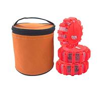 Luz Emergencia Coche, Intermitente Advertencia Luz Kit, Leds Rotativo, Baliza, con Base MagnéTica Y Gancho, para AutomóViles, Todoterrenos, Jeeps, Motocicletas, Bicicletas Y Barcos (Rojo, 3)