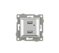 Luz empotrable LED de titanio, doble USB, eficiente, versátil, ideal para iluminación interior y recarga de dispositivos.