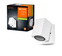 LEDVANCE Aplique de exterior ENDURA Classic Cube ADJ WALL, blanco, casquillo GU10 (máx. 35W), puede equiparse con una lámpara normal o inteligente, cabezal orientable, protección IP44
