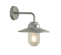 Luz Exterior Lámpara Pared Marítimo H:33CM IP44 en Plata E27 Glas Metal Farola