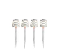Luz Exterior LED Espiga 4er Conjunto Blanco Solar H:39CM Lámpara Jardín