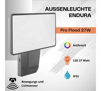 Luz Exterior Ledvance Endura Pro Flood Sensor 27 W LED Antracita Aplique