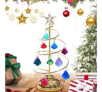 Luz giratoria del árbol de Navidad - Ornamento De Oficina Arte Hierro Electrochapado Con Lentejuelas | Luz nocturna Con Baterías Para Mesita De Noche Y Decoración Del Hogar | Regalo De Navidad En