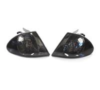 Luz Giro Señal Coche Compatible Con Para E46 4 Puertas 1998-0 2001 Luz De Señal De Giro Carcasa Antiniebla Intermitente Faro Delantero Lámpara De Esquina Automática 63126904299(Left and Right Gray)