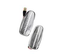 Luz Giro Señal Coche Compatible with Benz for C-Class W202 1994-1997 for CLK-Class W208 1997-2000 Car Side Marker Turn Signal Lights Blinker Lamp(Smoked black)