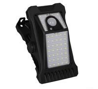 Luz impermeable del sensor de movimiento 800LM Seguridad al aire libre, IP65 doble cabeza LED reflector con 3 modos para jardín, patio, garaje (C)