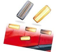Luz indicadora lateral del guardabarros del coche Luz de señal giro lateral dinámica, guardabarros secuencial, para Mercedes-Benz W201 190 W202 W124 W140 R129(BLACK Crystal White Updated version)