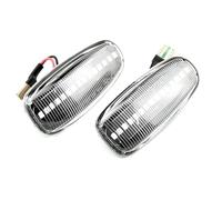 Luz indicadora lateral dinámica LED de 2 piezas, luz de guardabarros en funcionamiento, repetidores laterales, lámpara intermitente para Mercedes W210 W202 R170 W638, luz blanca y amarilla cristalina