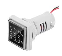 Luz indicadora LED Pantalla digital Probador de voltaje Detector de corriente Panel de pantalla dual de 22 mm Voltímetro Amperímetro AC 0-100A 60-500V Panel empotrado(blanco)