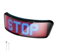 Luz inteligente para casco de motocicleta con pantalla LED, luz trasera recargable por USB con intermitentes, velocímetro, aplicación programable, luz trasera de patrones personalizables para