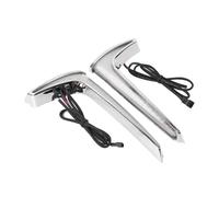 Luz intermitente de carenado delantero de motocicleta plateada y blanca