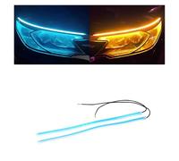 luz Intermitentes 2 Luces LED DRL Circulación Diurna para Coche Tira Flexible E Impermeable Faros Delanteros para Coche Luces Freno Amarillas con Señal Giro Blanca 12V Indicador Intermitente
