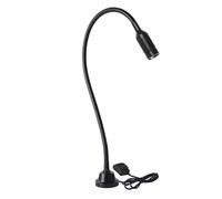 Luz LED Azul For Trabajo De Maquinaria, Lámpara De Cuello De Cisne Con Enfoque Ajustable, Ideal For Bancos De Trabajo De Torno, Fresadoras Y Taladradoras(3W/24V,Base B)