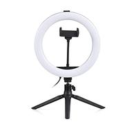 Luz LED de 10 Pulgadas, Iluminación de Videoconferencia con 3 Modos de Iluminación, 11 Niveles de Brillo Ajustable, USB Alimentado para el Maquillaje de Selfie de Transmisión en