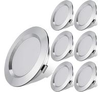 Luz LED de 12 voltios para caravana o remolque, caravana, barco, caravana, natural, 4500 K, 300 lúmenes, 3 W, luz empotrable de bajo voltaje, regulable, paquete de 6 (plata)