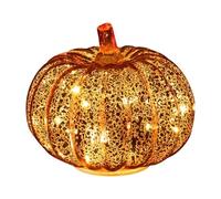 Luz LED de calabaza de de Halloween, calabazas de Halloween Jack-O-Lantern de vidrio soplado, calabazas de vidrio LED de mercurio otoño, calabaza antigua iluminada para Acción de Gracias,