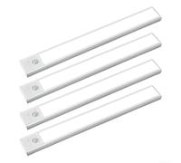 Luz LED de detección de movimiento con adherencia magnética para espacios interiores como armarios, áreas debajo del gabinete y despensas, juego de 4 piezas (blanco)