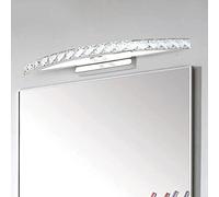 Luz Led de Espejo de Cristal Lámpara Impermeable Del Gabinete Del Espejo Del Baño Luz de Maquillaje de la Pared Del Baño de Aluminio para el Hotel, la Familia, el Champán/White 54Cm