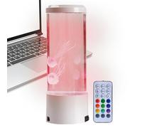 Luz LED de medusas, lámpara de noche acuática decorativa, accesorio ambiental alimentado por USB, modos de iluminación coloridos con control remoto, efecto flotante artístico, acento de estado de