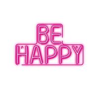 Luz LED de neón con caracteres de luz LED USB, luz para el hogar, luz nocturna Be Happy-Pink