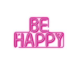 Luz LED de neón con caracteres de luz LED USB, luz para el hogar, luz nocturna Be Happy-Pink