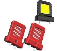 Luz LED de trabajo para herramientas eléctricas de 14 W para baterías de litio de 20 V/21 V, ajustable de 20,5 a 40,5 mm para enchufe, linterna portátil compacta de 70 x 20 x 85 mm (paquete de 2) rojo