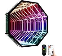 Luz LED de túnel de espejo infinito, control remoto, lámpara de túnel 3D para bares, hogares, tubo de espejo infinito para decoración de Navidad y Halloween