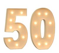 Luz LED Decorativa Número 0-9, Número De Marquesina De 3,3 Pies Decoración De Boda Cartón Precortado Gigante Recortado Tablero De Espuma Gruesa Letrero Aniversario ( Color : Number 50 , Size : 100cm )