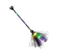 Luz LED divertida con escoba de brujas, funciona con pilas, decoración de | Escoba iluminada para fiesta de Halloween, para niños, niñas, jardín, patio, césped, camino, árbol