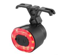 Luz LED inteligente de freno de bicicleta con cuentas de lámpara COB, sensor de luz, despertar vibración, 3 modos de iluminación, recargable tipo C, resistente al agua (riel de asiento rojo)