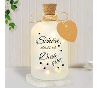Luz LED para botella con texto en alemán "Schön, DASS es Dich gibt gibt gibt Geschenke für Frauen, Hochzeitsgeschenk, Dekoflaschen Licht, Flaschen Lichterkette Valentinstag Weihnachten Geschenk