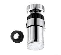 Luz LED para cabezal de ducha con sensor de cambio para rotación de 360 grados, luz de grifo alimentada por agua con indicador de 3 colores (azul/verde/rojo) para fregadero de baño