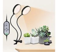 Luz LED para Cultivo de Plantas 2024, Impermeable, Doble Cabezal, 30W, alimentada por USB para jardinería sostenible, luz de Cultivo, sincronización, 5 Niveles Regulables