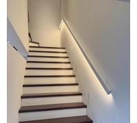 Luz LED para escaleras interiores, pasillo de villa y pasillo, luz de pared de aluminio con sensor de movimiento, 4000 K, 100 cm, iluminación de barra de agarre de diseño simple