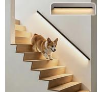 Luz LED para Pasamanos Luz LED para Pasamanos de Interior con Luz Cálida, Pasamanos Iluminado de Alta Resistencia para Mascotas, Lámpara de Aluminio para Pasamanos de Escalera(Right,2.4m(7.9ft))