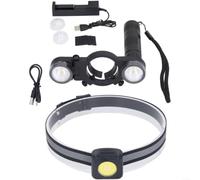 Luz LED para pistola de pulverización con soporte para linterna frontal, luz brillante enfocada ajustable, montaje sin herramientas, para trabajos de pintura y reparación de coches, color negro