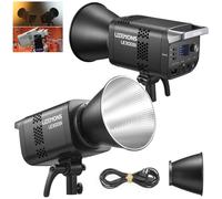 Luz LED para vídeo Godox LE300Bi de 320 W con Montura Bowens, Bicolor 2800 K-6500 K, CRI/TLCI ≥ 98, Regulable, Control Bluetooth/DMX, para Estudio, Streaming, Youtube, fotografía (Negro)
