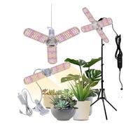 Luz LED plegable de 24W, 36W, 48W, espectro completo, E27, luz for cultivo de plantas, Bombilla Phytolamp for plantas de interior, plántulas de flores(36W-E27 power wire)