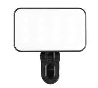 Luz LED portátil para selfie, recargable, 250 mAh/800 mAh, luz de videoconferencia de relleno de clip, luces para selfies con soporte integrado, brillo y ángulo ajustables, para teléfono, laptop