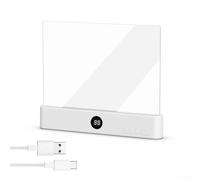 Luz LED recargable inteligente para libros, protección ocular parpadeante, brillo ajustable con temporizador, varios colores para leer (blanco)