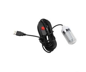 Luz LED subacuática de pesca con puerto USB, lámpara de señuelo sumergible de 5 V para pesca nocturna, atrae camarones, calamares, arenques, lubina, trucha, pez rojo en acuarios, piscinas y barcos