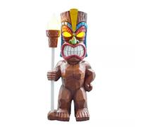 Luz LED Tiki con Energía Solar, Tótem Solar, Adornos de Figuritas, Luz LED de Jardín, Artesanías de Decoración para Sendero de Césped de Porche (A)