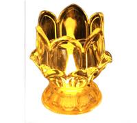 Luz LED transparente de Buda de loto, lámpara de vela electrónica, sin llama, funciona con pilas, luz decorativa para decoración del hogar, festival de boda, 8,5 x 8 x 8 cm, amarillo cálido (A)